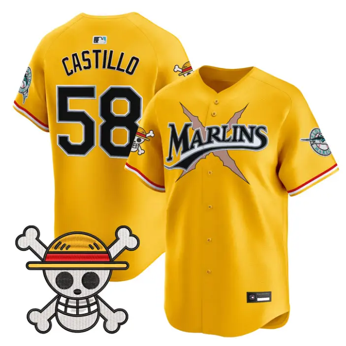 Luis Castillo Jersey #58 Miami Marlins One Piece Premier Stitched