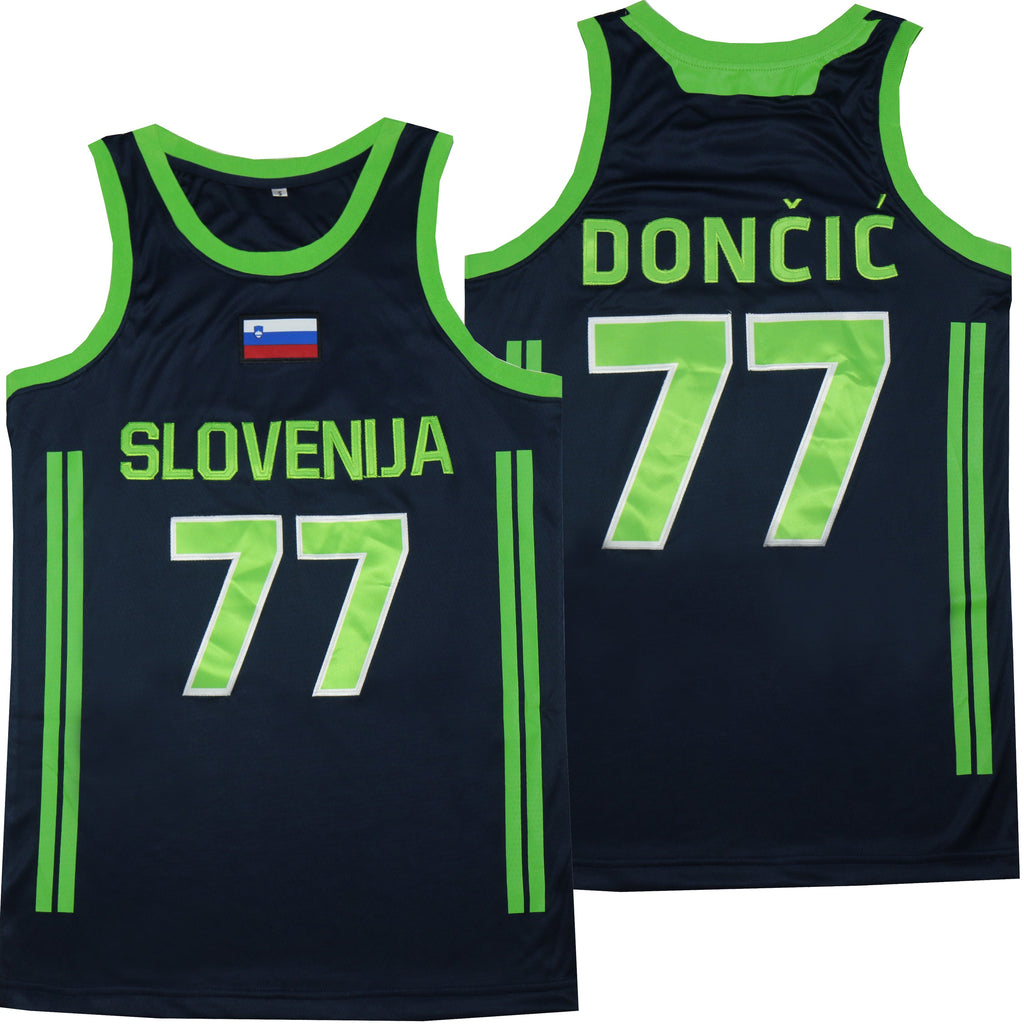Luka Doncic #77 Slovenija Movie Basketball Jersey Black