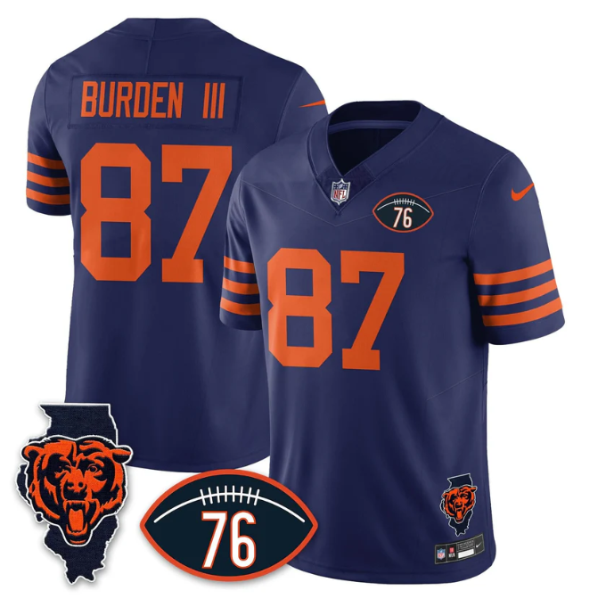 Luther Burden III Jersey #87 Honor Steve McMichael All Stitched Throwback