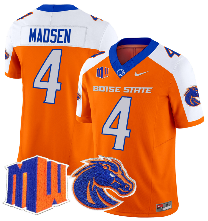 Maddux Madsen Jersey #4 Boise State Broncos Vapor Limited College Football Stitched Orange Alternate