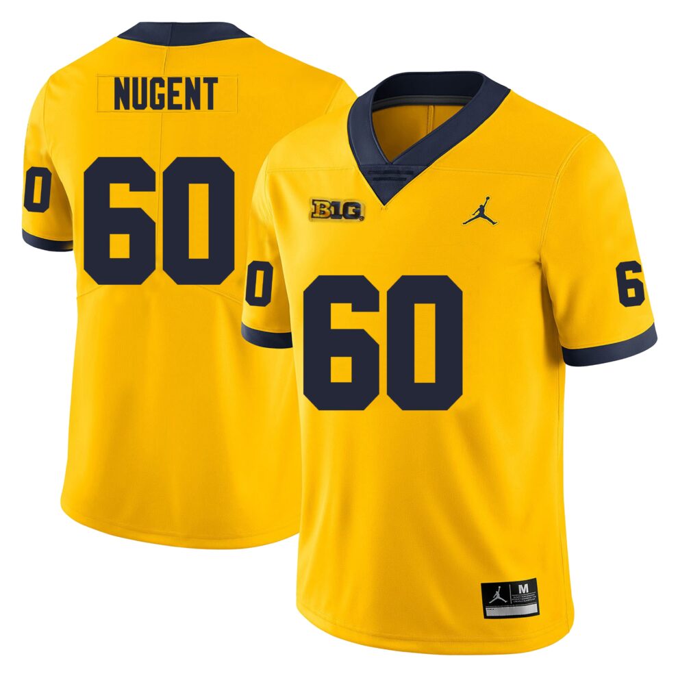 Michigan Wolverines Drake Nugent Jersey #60 College Football Game Yellow