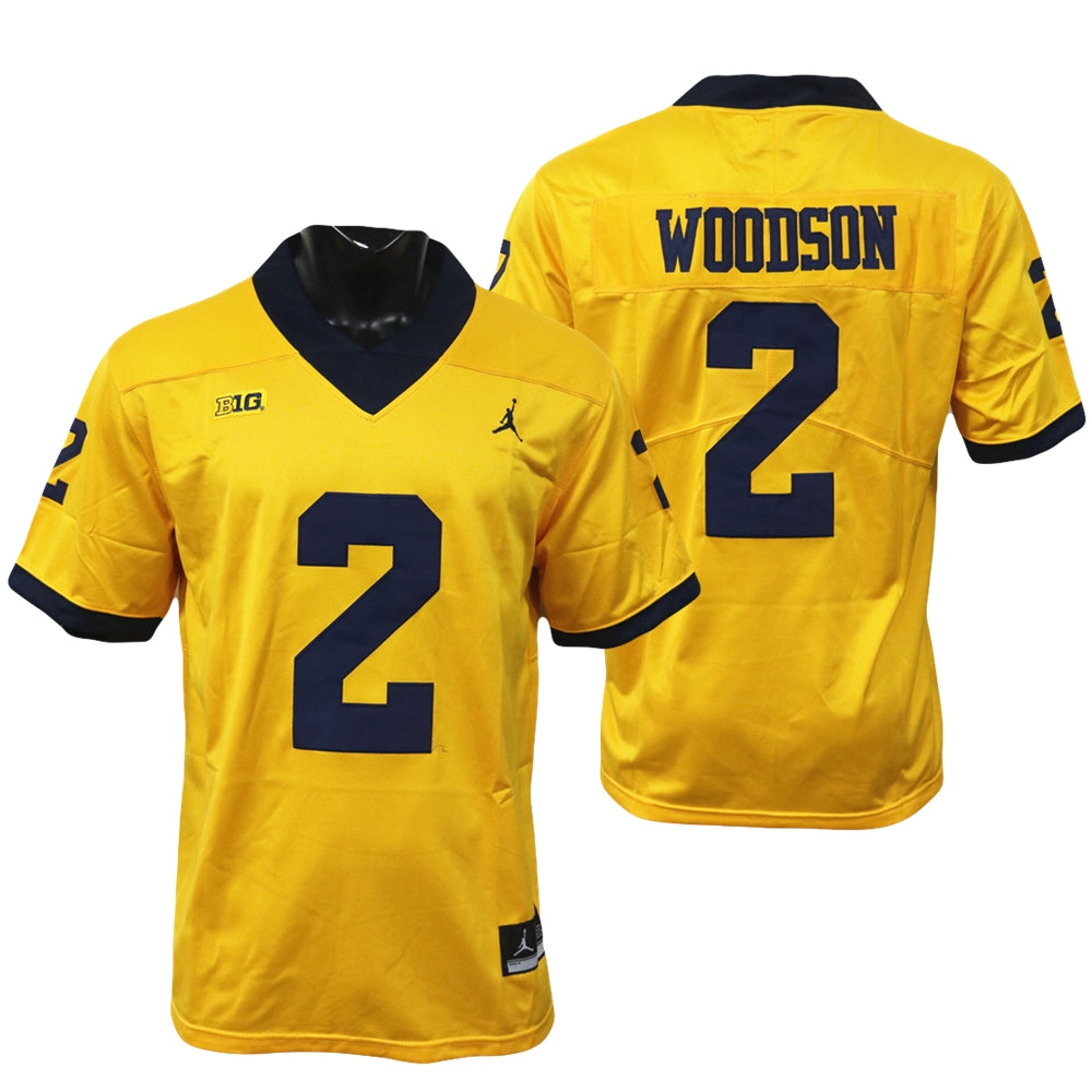 Michigan Wolverines Charles Woodson Jersey #2 College Football Game Yellow