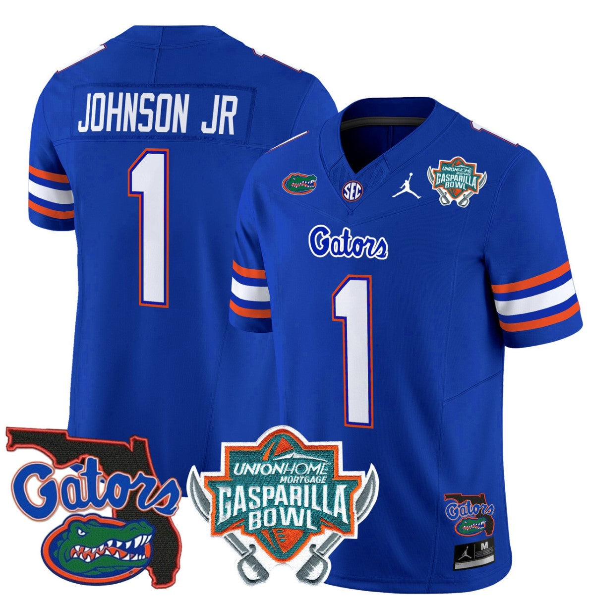 Montrell Johnson Jr Jersey #1 Florida Gators 2025 Gasparilla Bowl Patch Royal