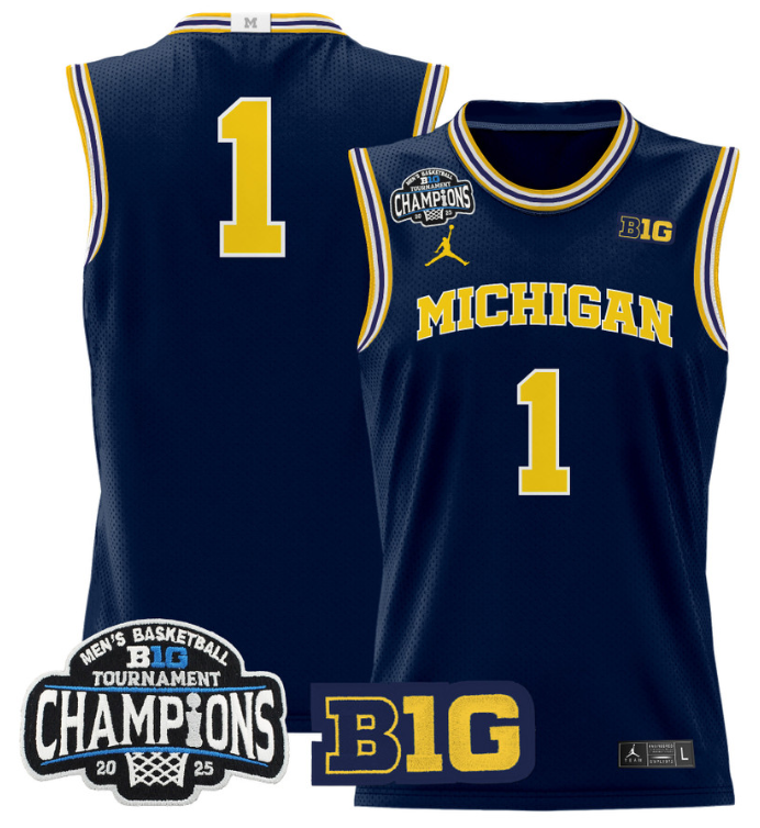 Men Tre Donaldson Jersey #3 Michigan Wolverines 2025 Big Ten Champions Maize