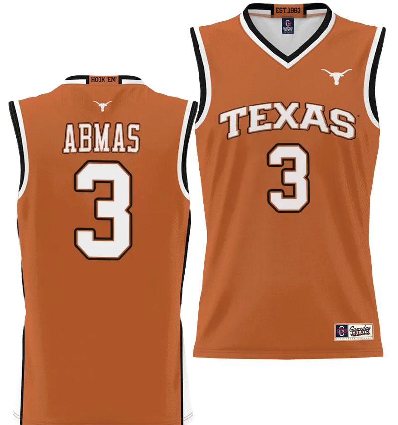 Max Abmas Jersey #3 Texas Longhorns NIL Limited College Basketball Orange