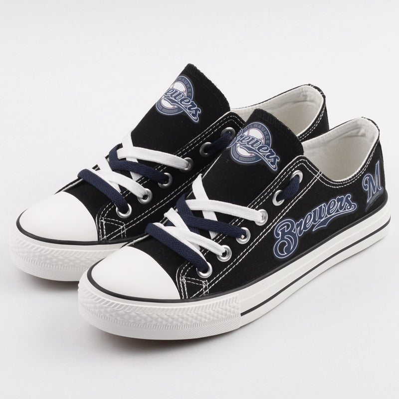 Milwaukee Brewers Limited Print MLB Baseball Fans Low Top Canvas Shoes Sport Sneakers T-DAC122H