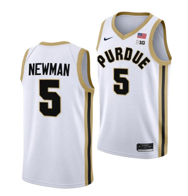 Men's #5 Brandon Newman Jersey Purdue Boilermakers College Basketball Jerseys White