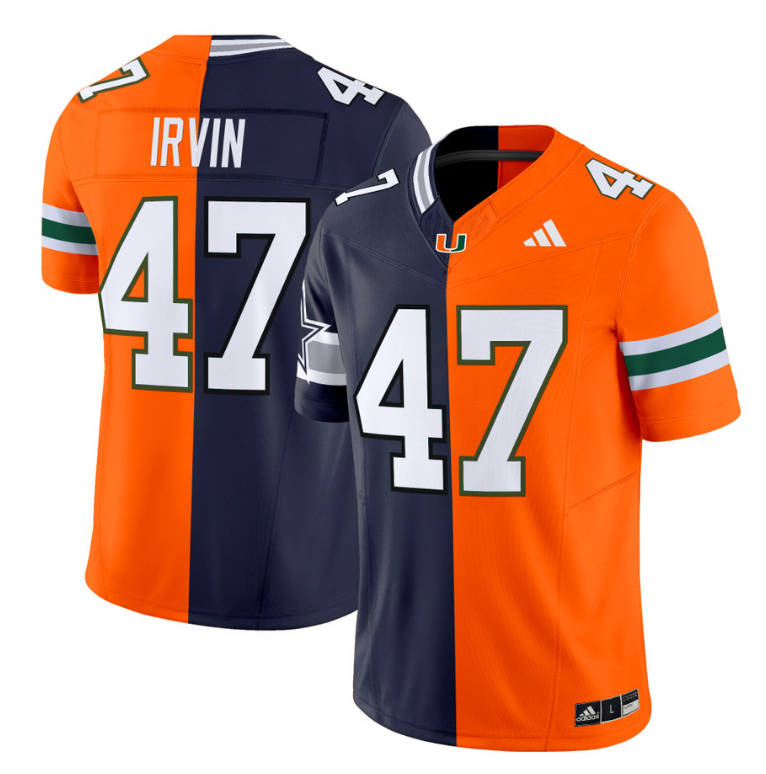 Michael Irvin Jersey #47 Miami Hurricanes Split Vapor Limited V2 Football Stitched