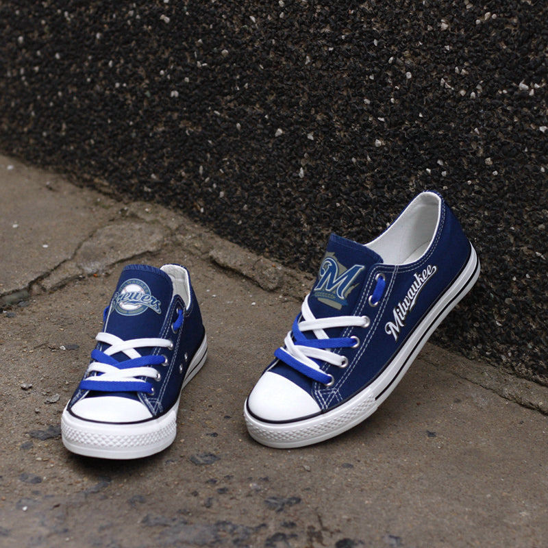Milwaukee Brewers Limited Print MLB Baseball Fans Low Top Canvas Shoes Sport Sneakers T-DAC77L