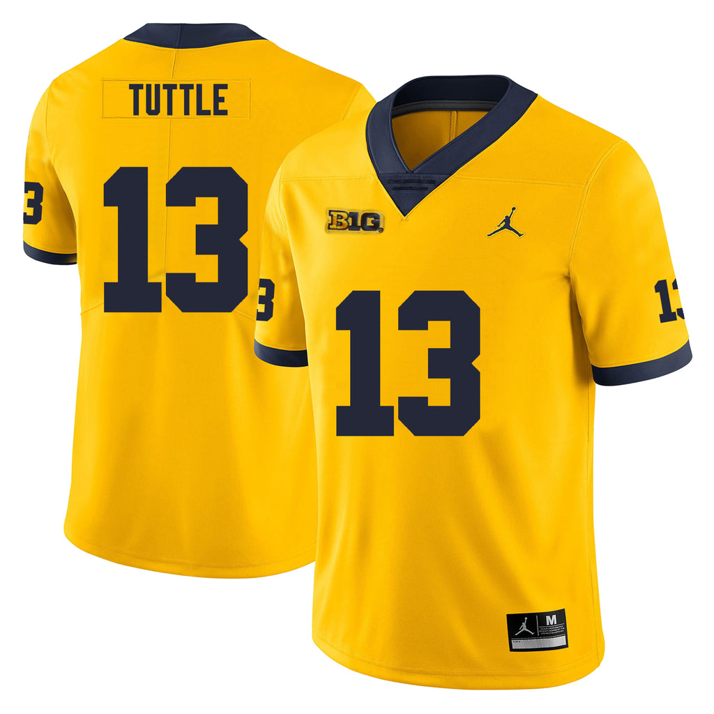 Michigan Wolverines Jack Tuttle Jersey #13 College Football Game Yellow