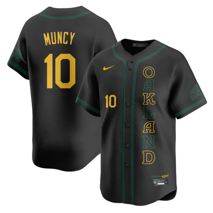 Max Muncy Jersey #10 Oakland Athletics City Connect Concept Stitched Black