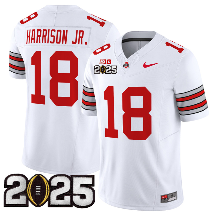 Marvin Harrison Jr Jersey #18 Ohio State 'Heritage Stripe' 2025 CFP Final White