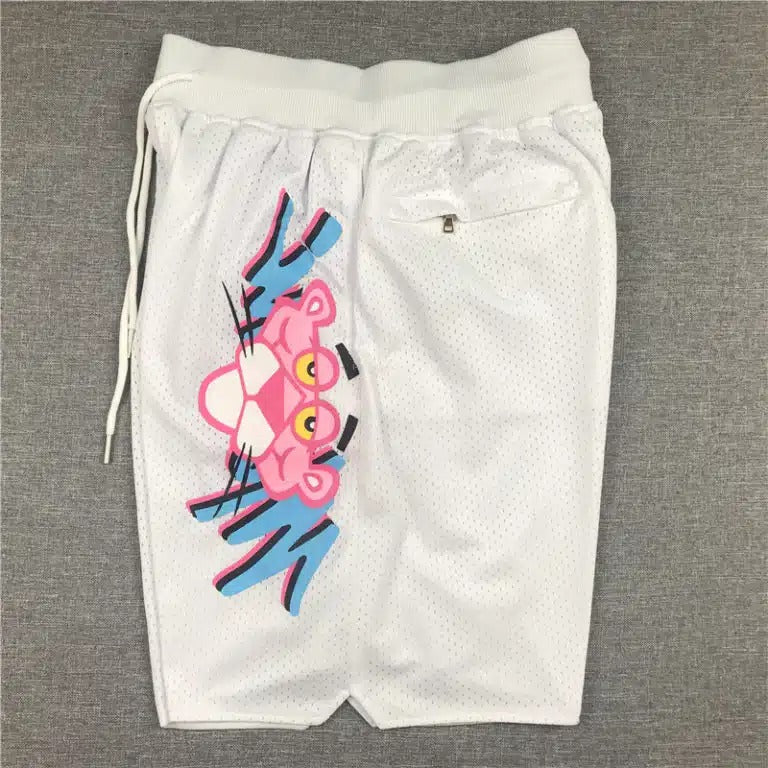 Miami Heat Pink Panther Vice White Basketball Shorts - Basketball Shorts Store