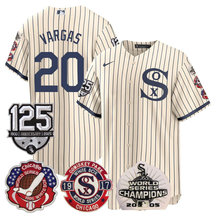 Miguel Vargas Jersey #20 Chicago White Sox 125th Anniversary World Series Champions Field Of Dream