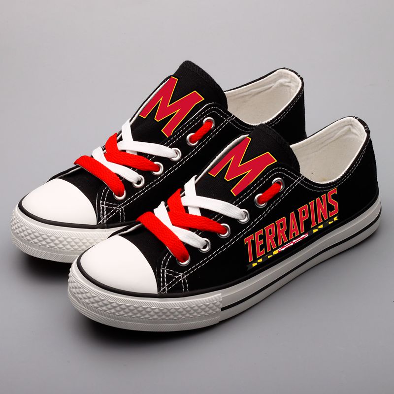 Maryland Terrapins Limited Print NCAA College Students Low Top Canvas Shoes Sport Sneakers
