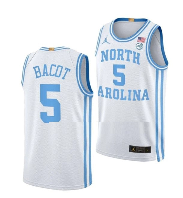 Men's #5 Armando Bacot Jersey North Carolina Tar Heels College Basketball Jerseys White Elite
