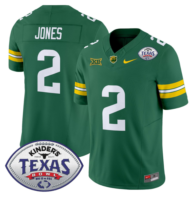 Matt Jones Jersey #2 Baylor Bears 2024 Texas Bowl Football Stitched Green