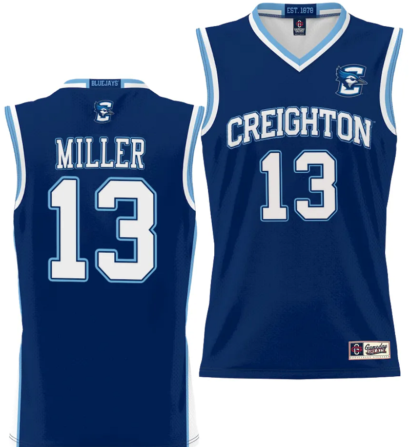 Mason Miller Jersey #13 Creighton Bluejays College NIL Basketball Lightweight