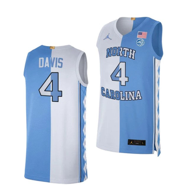 Men's #4 R.J. Davis Jersey North Carolina Tar Heels College Basketball Jerseys Blue White