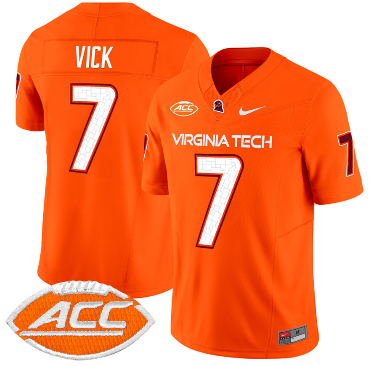 Michael Vick Jersey #7 Virginia Tech Hokies Vapor Limited College Football Orange