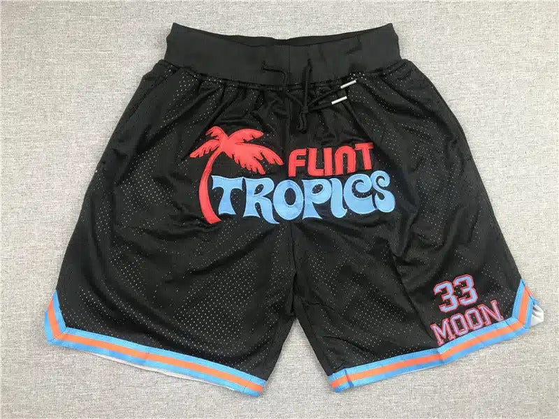 Jackie Moon #33 Movie Flint Tropics Basketball Black Shorts - Basketball Shorts Store