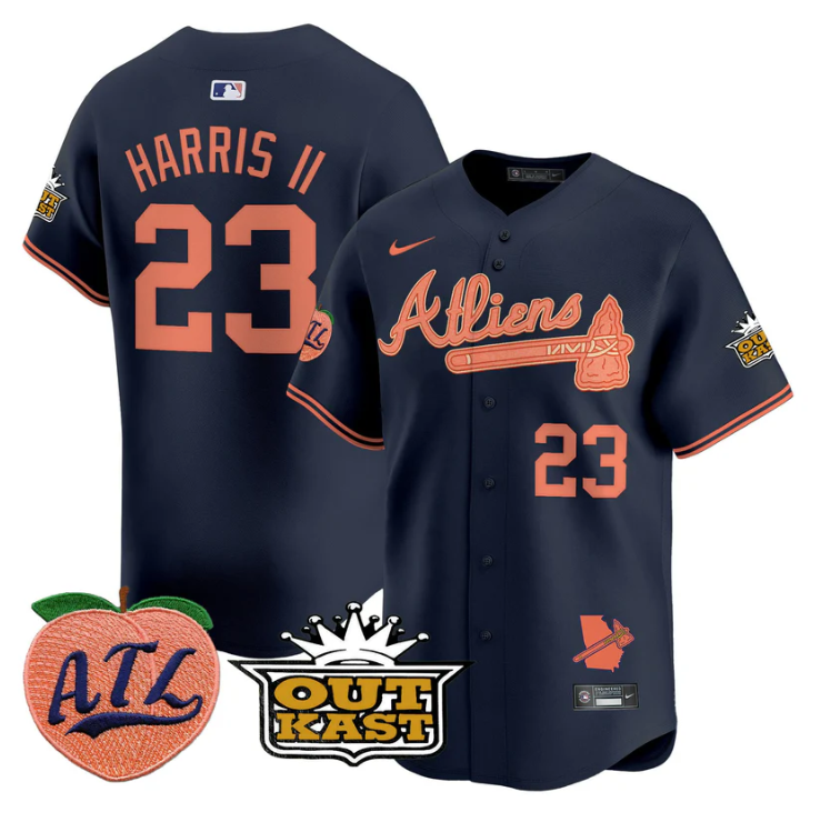 Michael Harris II Jersey #23 Atlanta Braves Atliens Peach Vapor Premier Limited Stitched