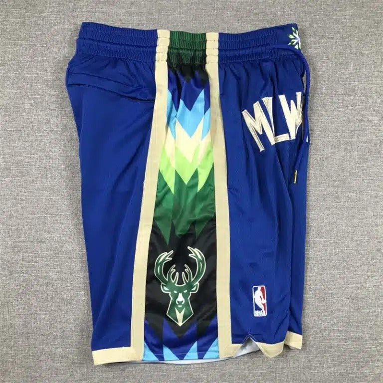 Milwaukee Bucks 2022-23 Blue City Edition Shorts - Basketball Shorts Store