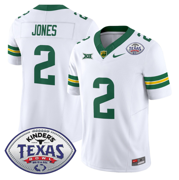Matt Jones Jersey #2 Baylor Bears 2024 Texas Bowl Football Stitched White