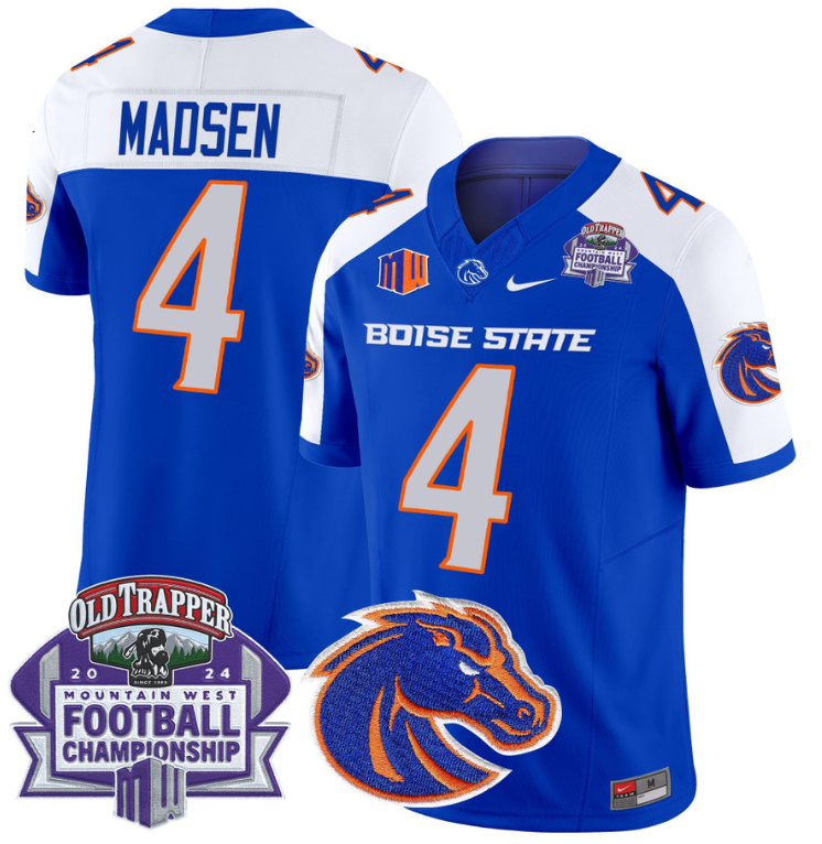 Maddux Madsen Jersey #4 Boise State Broncos 2024 Championship Vapor Royal Alternate