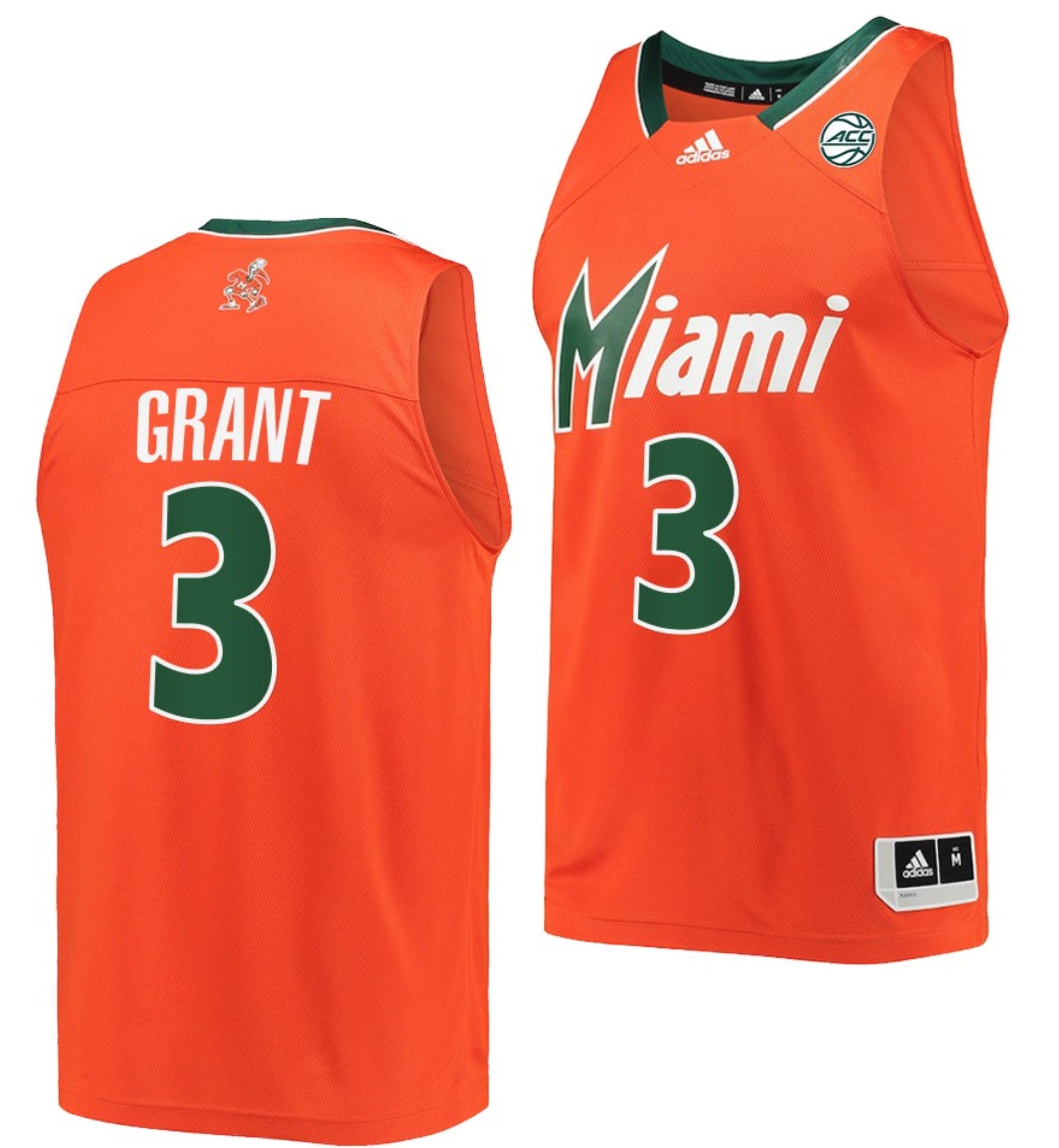 Malcolm Grant Jersey Miami Hurricanes College Basketball Reverse Retro Orange #3