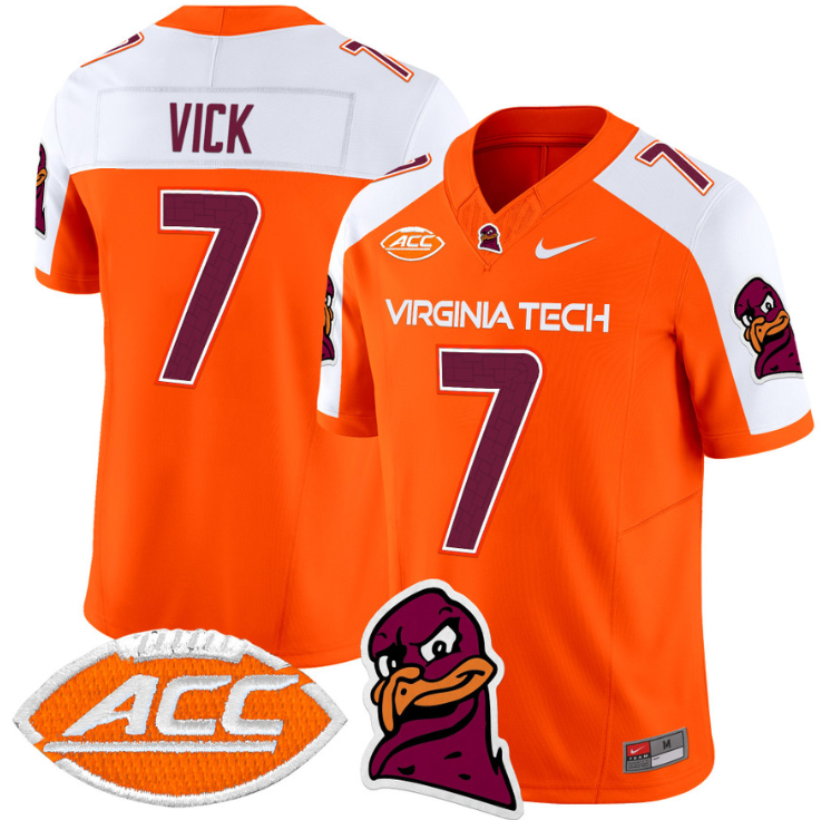 Michael Vick Jersey #7 Virginia Tech Hokies Vapor Limited College Football Orange Alternate