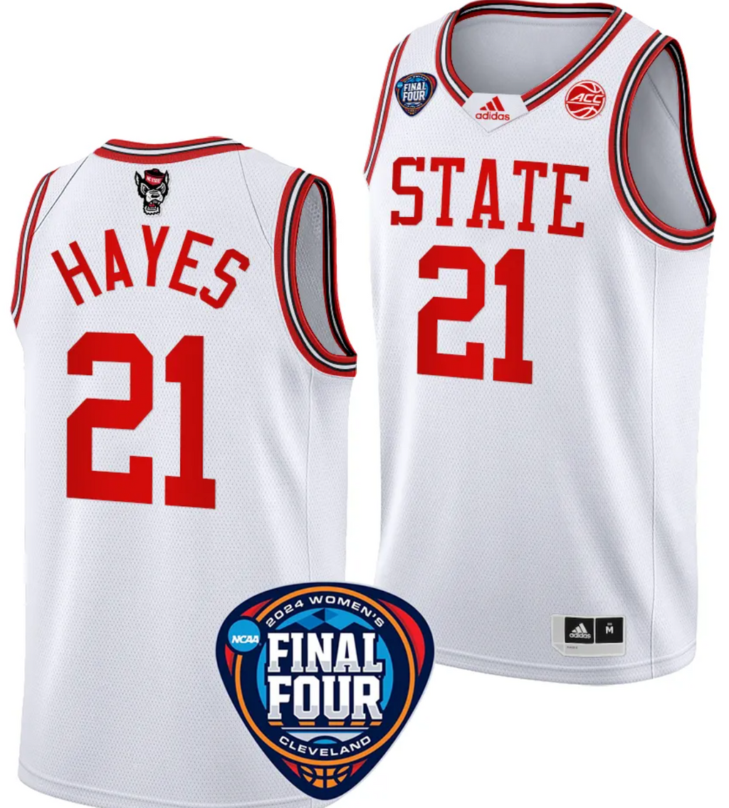 Madison Hayes Jersey #21 NC State Wolfpack Basketball 2024 NCAA March Madness Final Four White