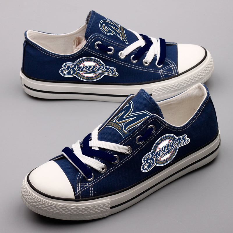 Milwaukee Brewers Limited Print MLB Baseball Fans Low Top Canvas Shoes Sport Sneakers T-DAC132L
