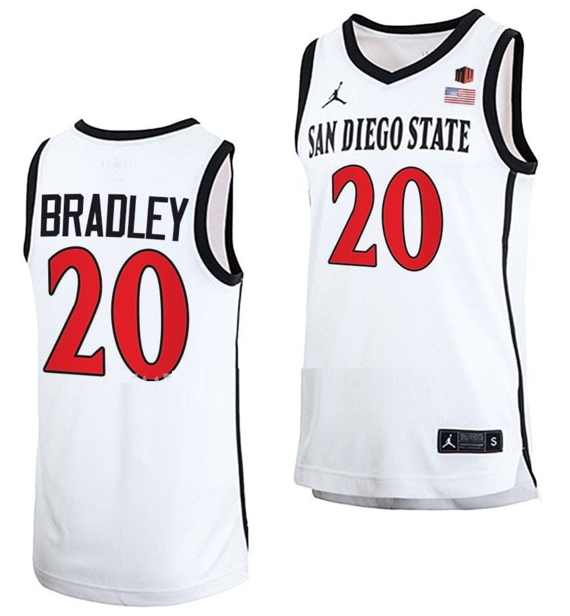 Matt Bradley Jersey San Diego State Aztecs College Basketball Home White #20