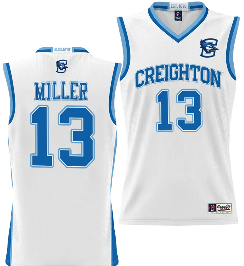 Mason Miller Jersey #13 Creighton Bluejays College NIL Basketball Lightweight