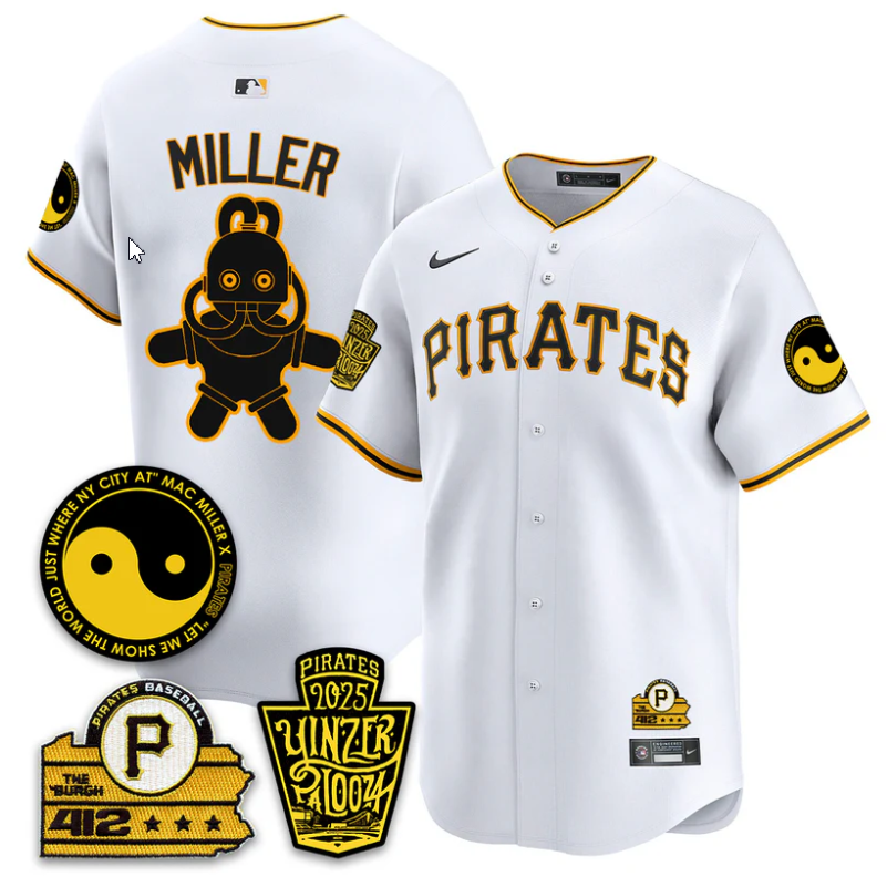 Mac Miller Jersey Pittsburgh Pirates Yinzerpalooza 2025 Stitched White