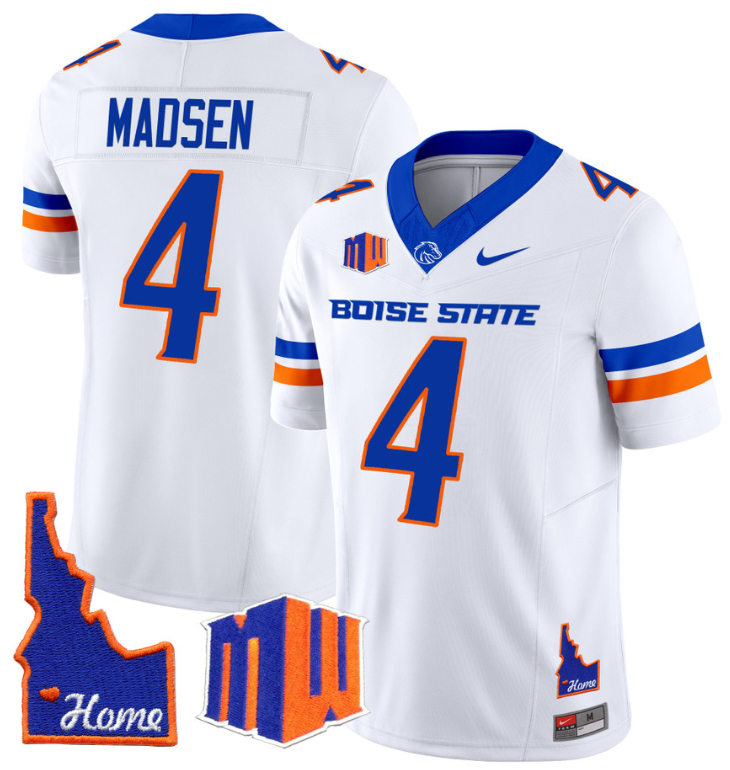 Maddux Madsen Jersey #4 Boise State Broncos 2024 Home Patch Vapor Football White