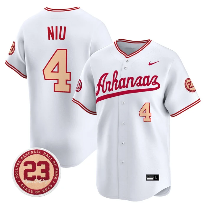 Maika Niu Jersey #4 Arkansas Razorbacks Norm DeBriyn Night Edition Stitched