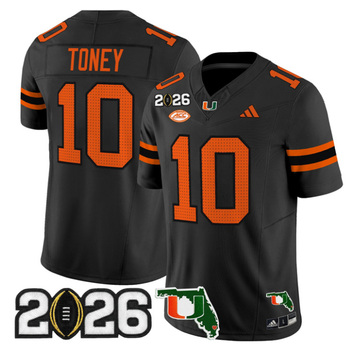 Malachi Toney Jersey #10 Miami Hurricanes 2026 CFP Final Florida