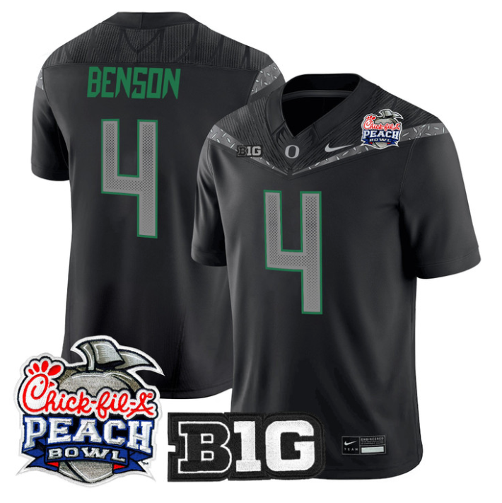 Malik Benson Jersey #4 Oregon Ducks 2026 Peach Bowl Patch Stitched