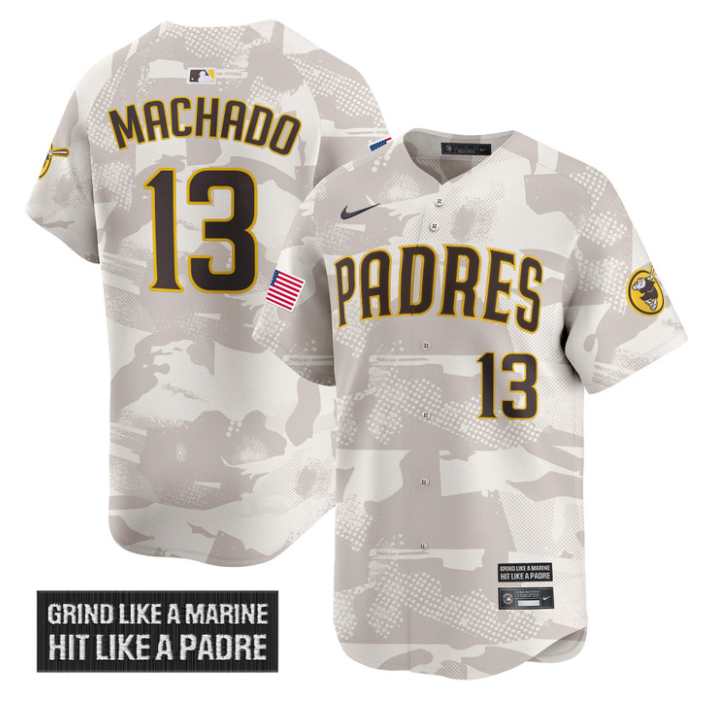 Manny Machado Jersey #13 San Diego Padres 2025 Armed Forces Day Vapor Stitched Camo