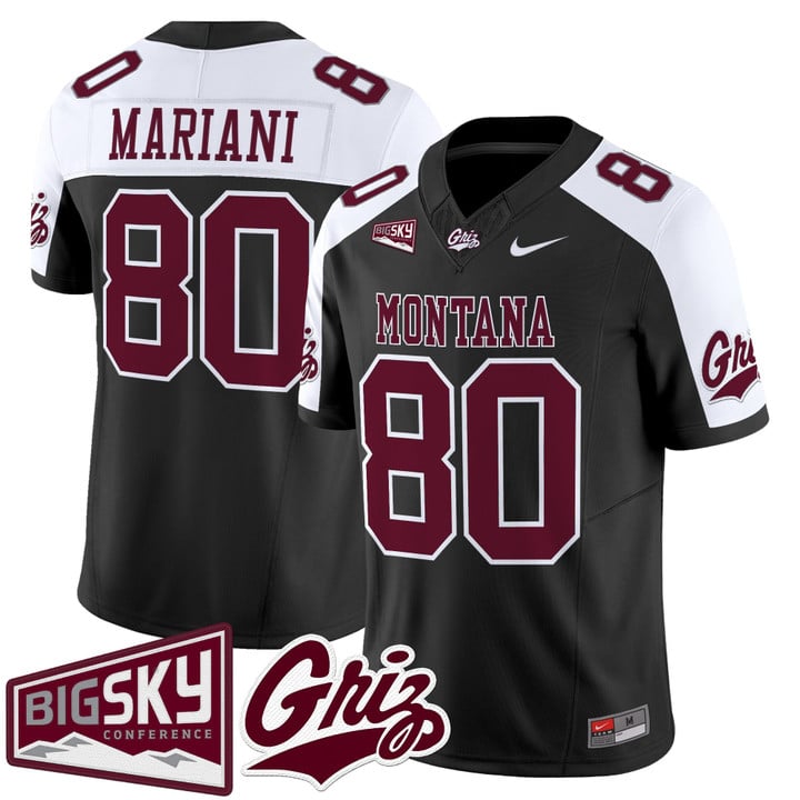 Marc Mariani Jersey #80 Montana Grizzlies 2025 Vapor Stitched Black Alter
