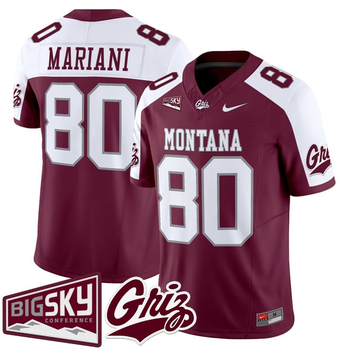Marc Mariani Jersey #80 Montana Grizzlies 2025 Vapor Stitched Black Alter
