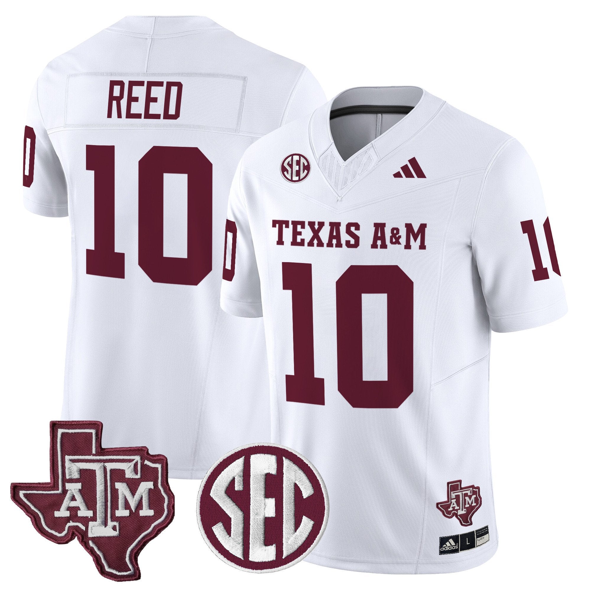Marcel Reed Jersey #10 Texas A&M Aggies 2025 Vapor Stitched White