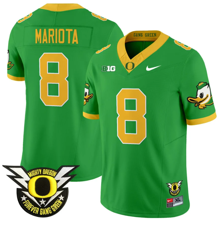 Marcus Mariota Jersey #8 Oregon Duck Forever Gang Green Football Green