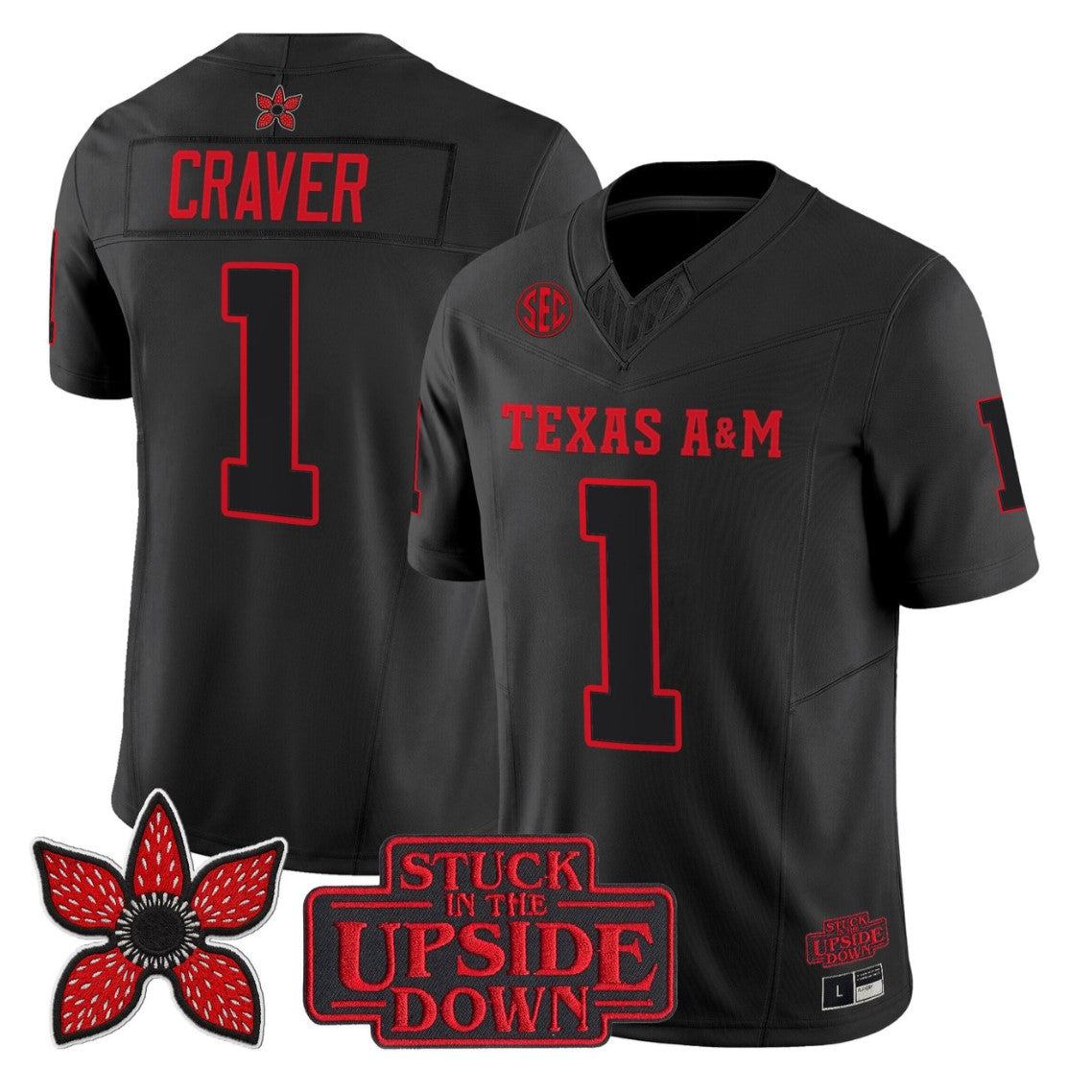 Mario Craver Jersey #1 Texas A&M Aggies Stranger Things Edition Limited Stitched