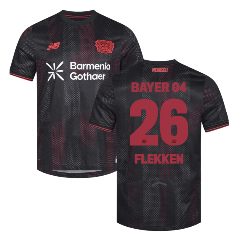 Mark Flekken 26 Leverkusen 2025-26 Home Match Jersey – Black
