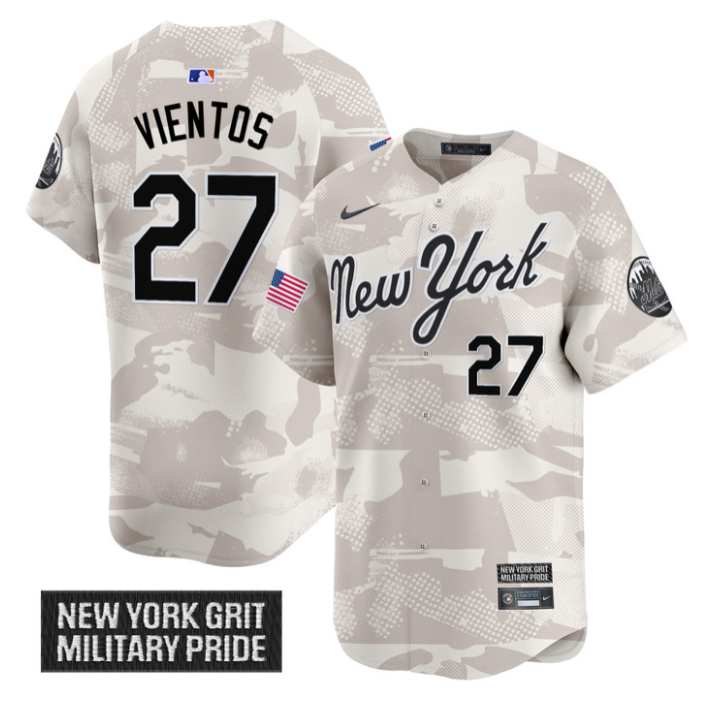 Mark Vientos Jersey #27 New York Mets 2025 Armed Forces Day Vapor Stitched Camo
