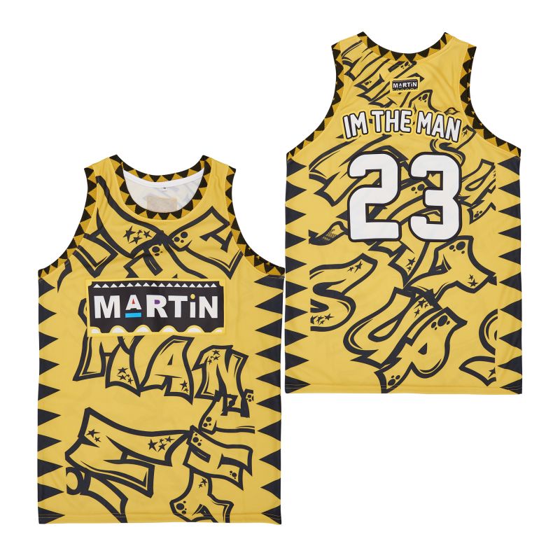 Martin #23 Im The Man Movie Basketball Jersey Yellow
