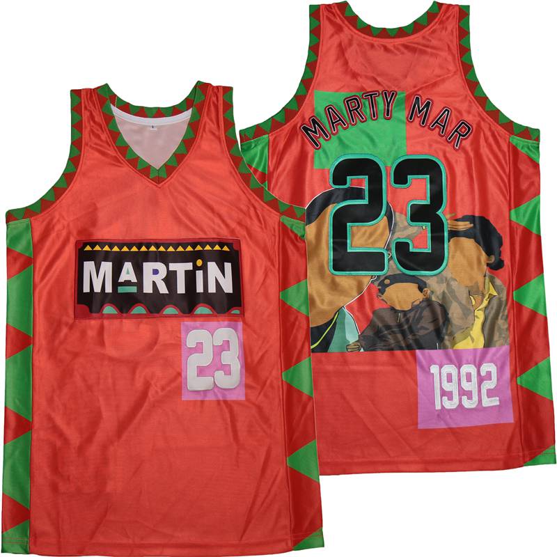 Marty Mar #23 In The House Movie Basketball Jersey Red